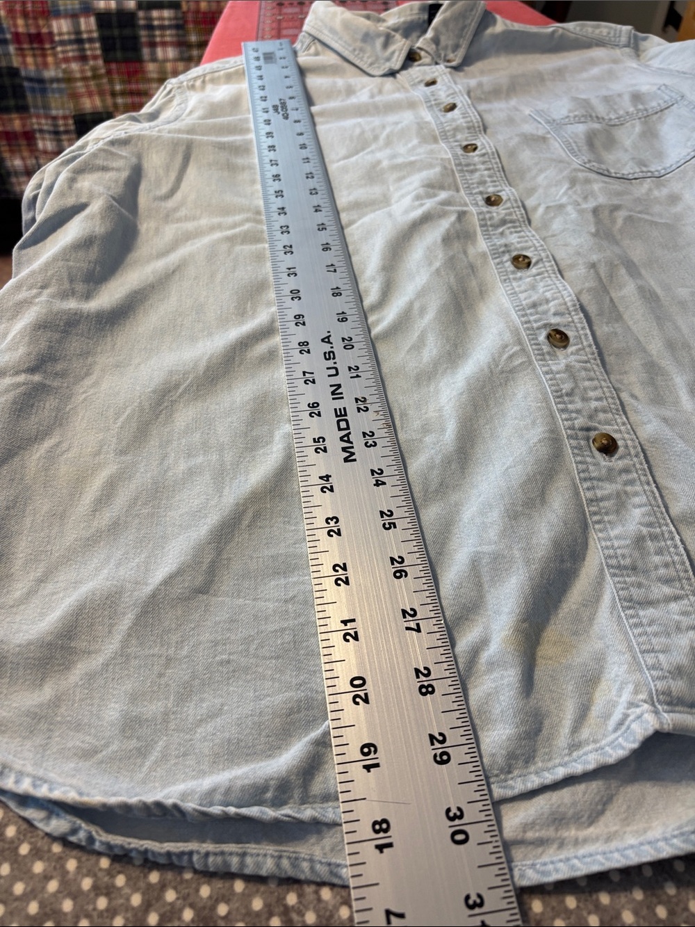 Light Blue Denim Button-Down Shirt - Picture 5 of 5